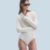 FROM FUTURE Body Manches Longues Ecru Flash Sale