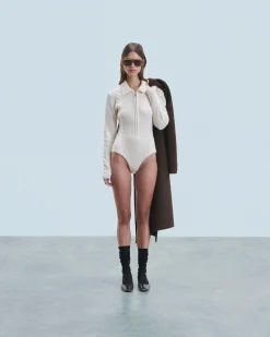 FROM FUTURE Body Manches Longues Ecru Flash Sale