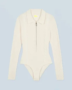 FROM FUTURE Body Manches Longues Ecru Flash Sale