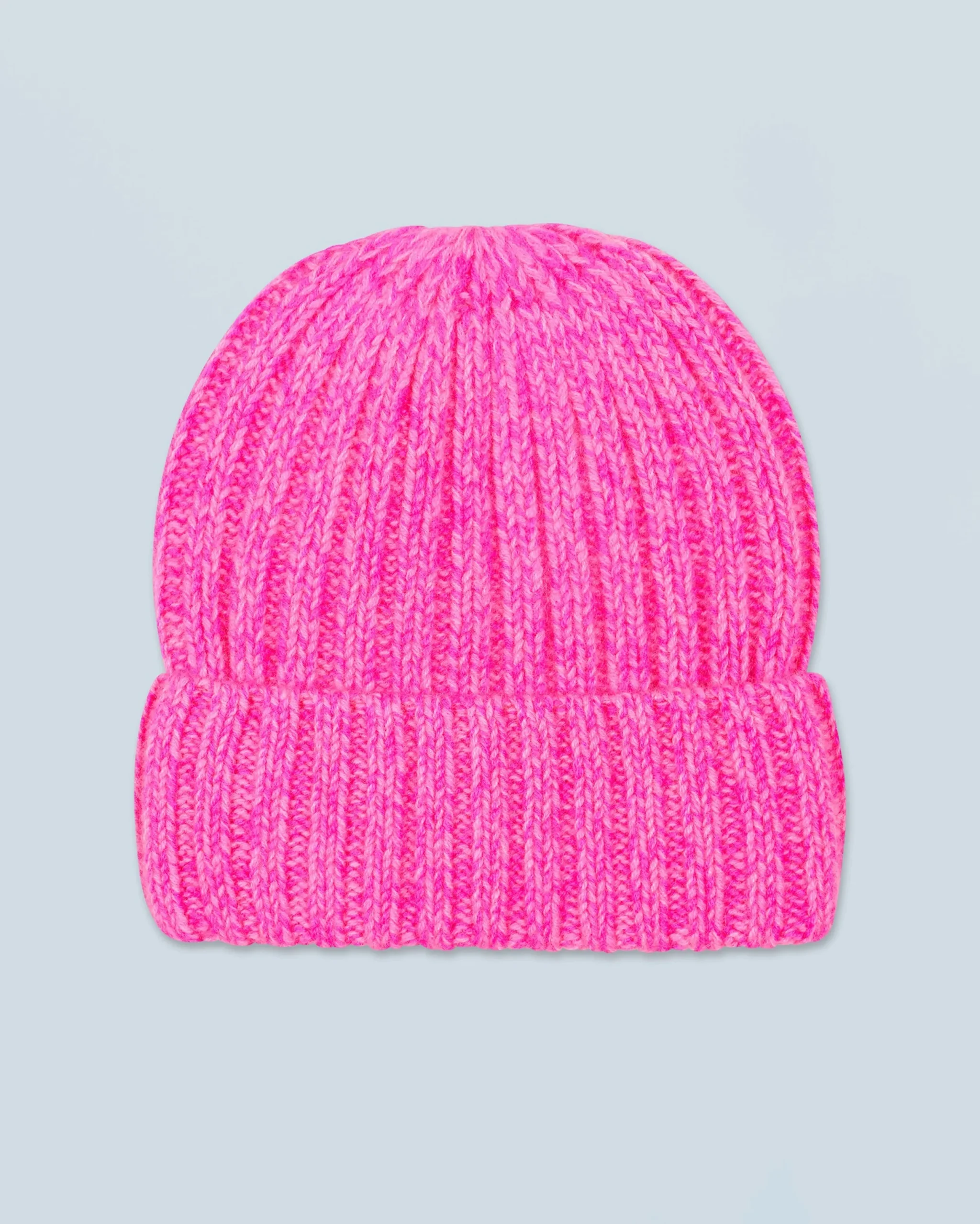 FROM FUTURE Bonnet à Revers à Cotes BrightPinkMou Store