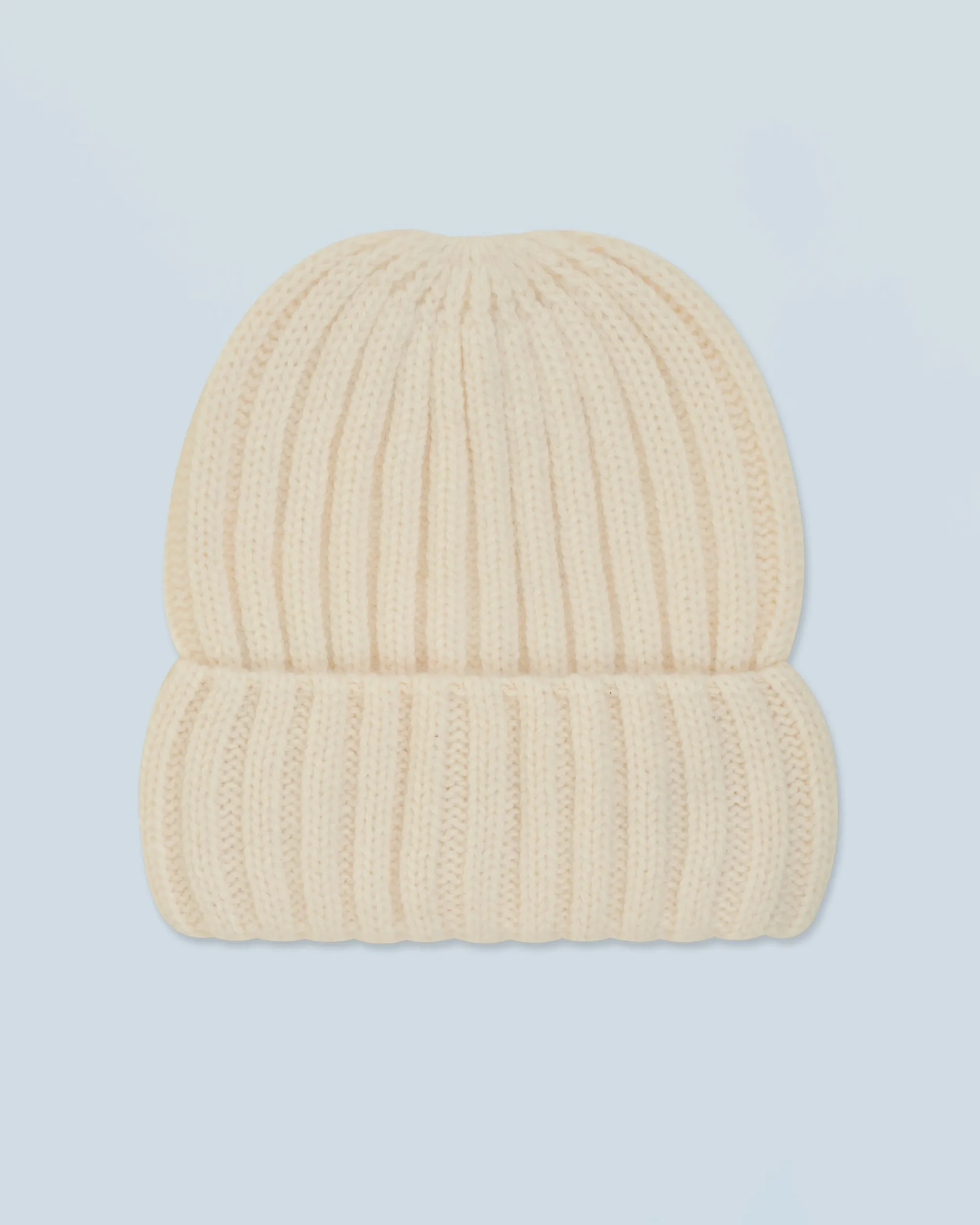 FROM FUTURE Bonnet à Revers à Cotes Ecru Best Sale