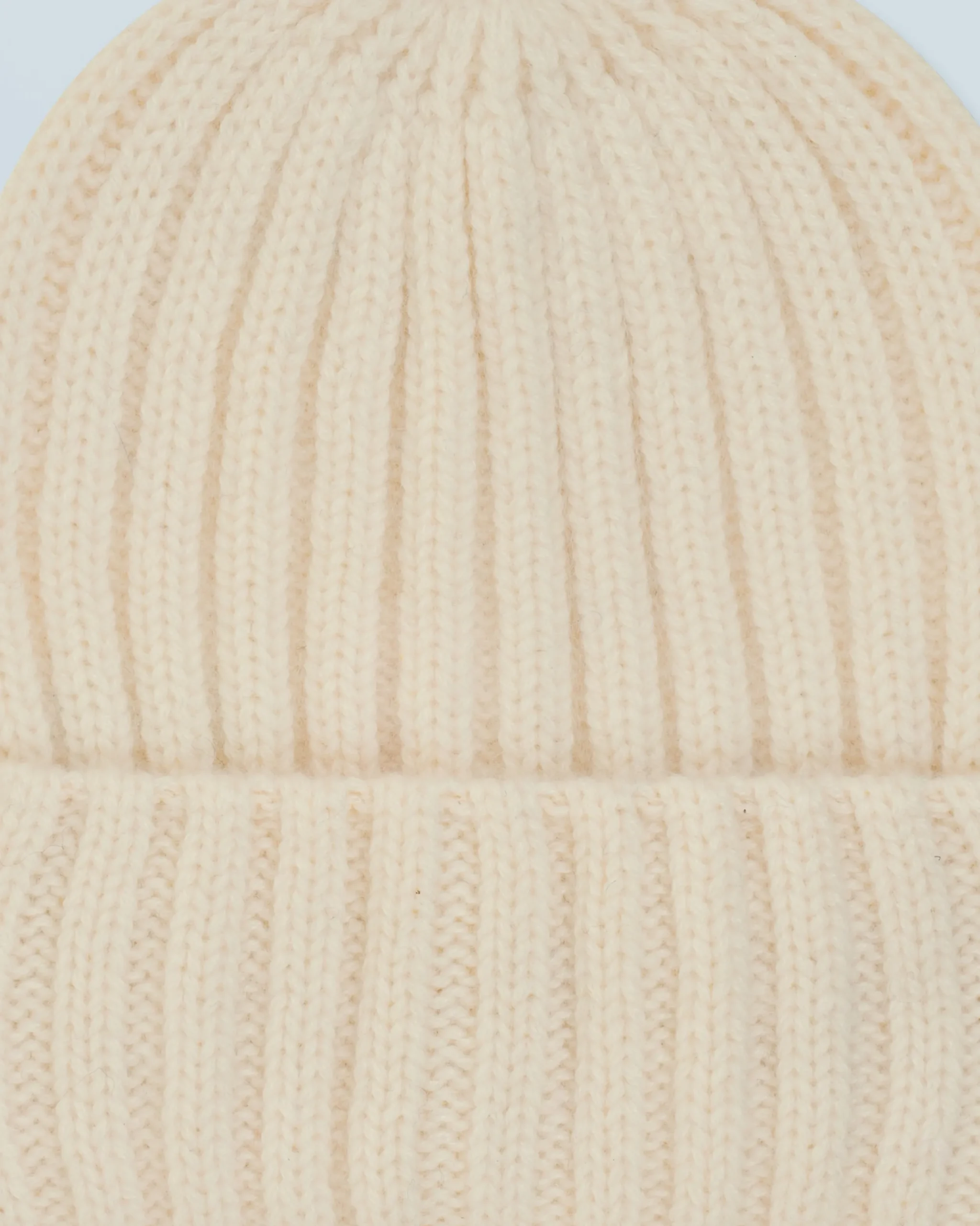 FROM FUTURE Bonnet à Revers à Cotes Ecru Best Sale