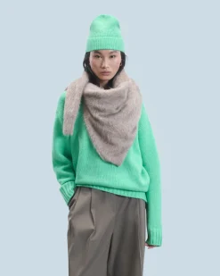 FROM FUTURE Bonnet à Revers à Petites Cotes UtopicGreenMouliné Cheap