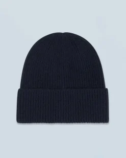 FROM FUTURE Bonnet à Revers à Petites Cotes Navy Best Sale