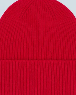 FROM FUTURE Bonnet à Revers à Petites Cotes DarkRed Store