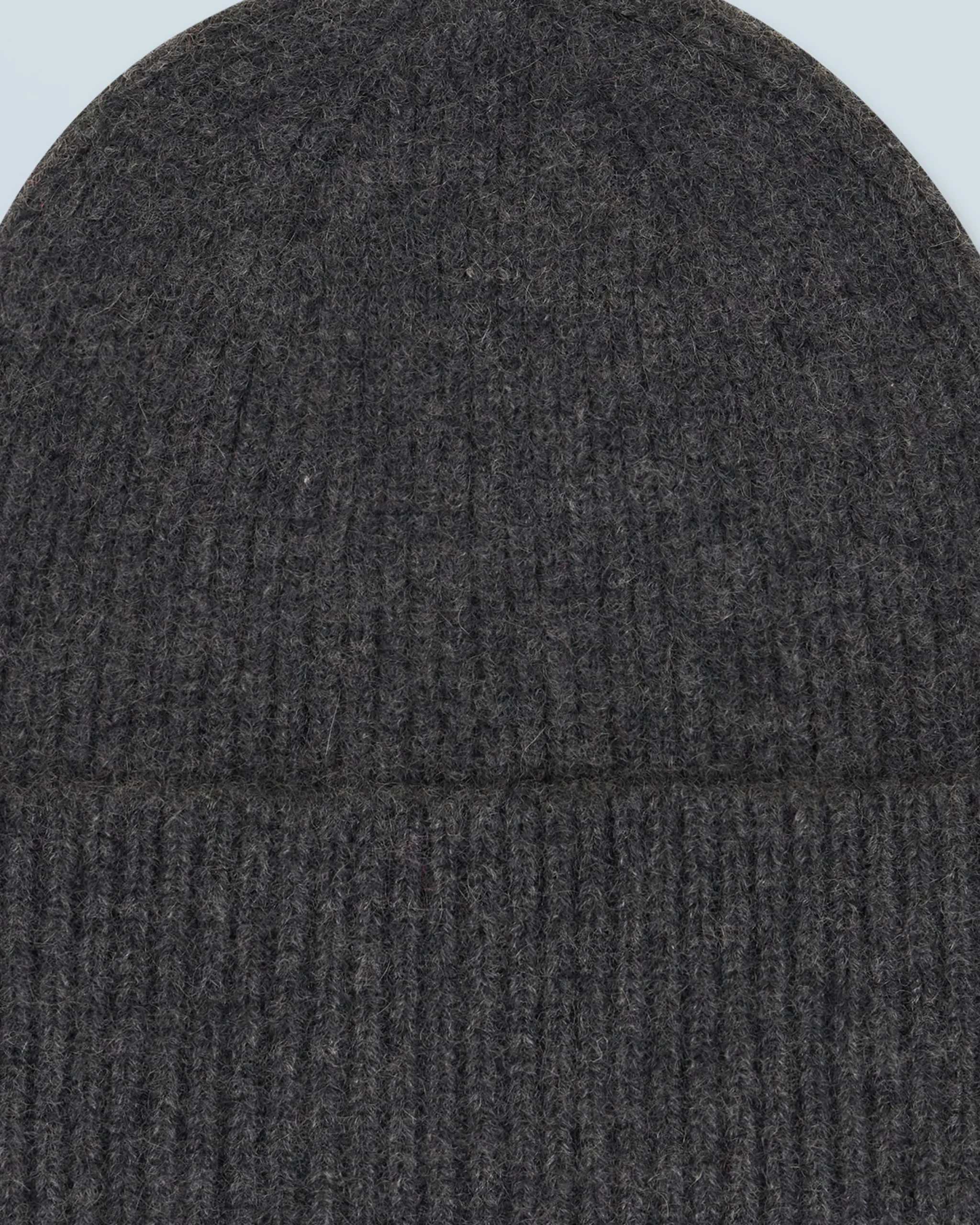 FROM FUTURE Bonnet à Revers à Petites Cotes Anthracite New