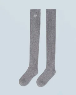 FROM FUTURE Chaussettes Hautes GrisChinéFoncé Sale