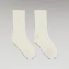 FROM FUTURE Chaussettes Mi-hautes à Côtes Ecru Online