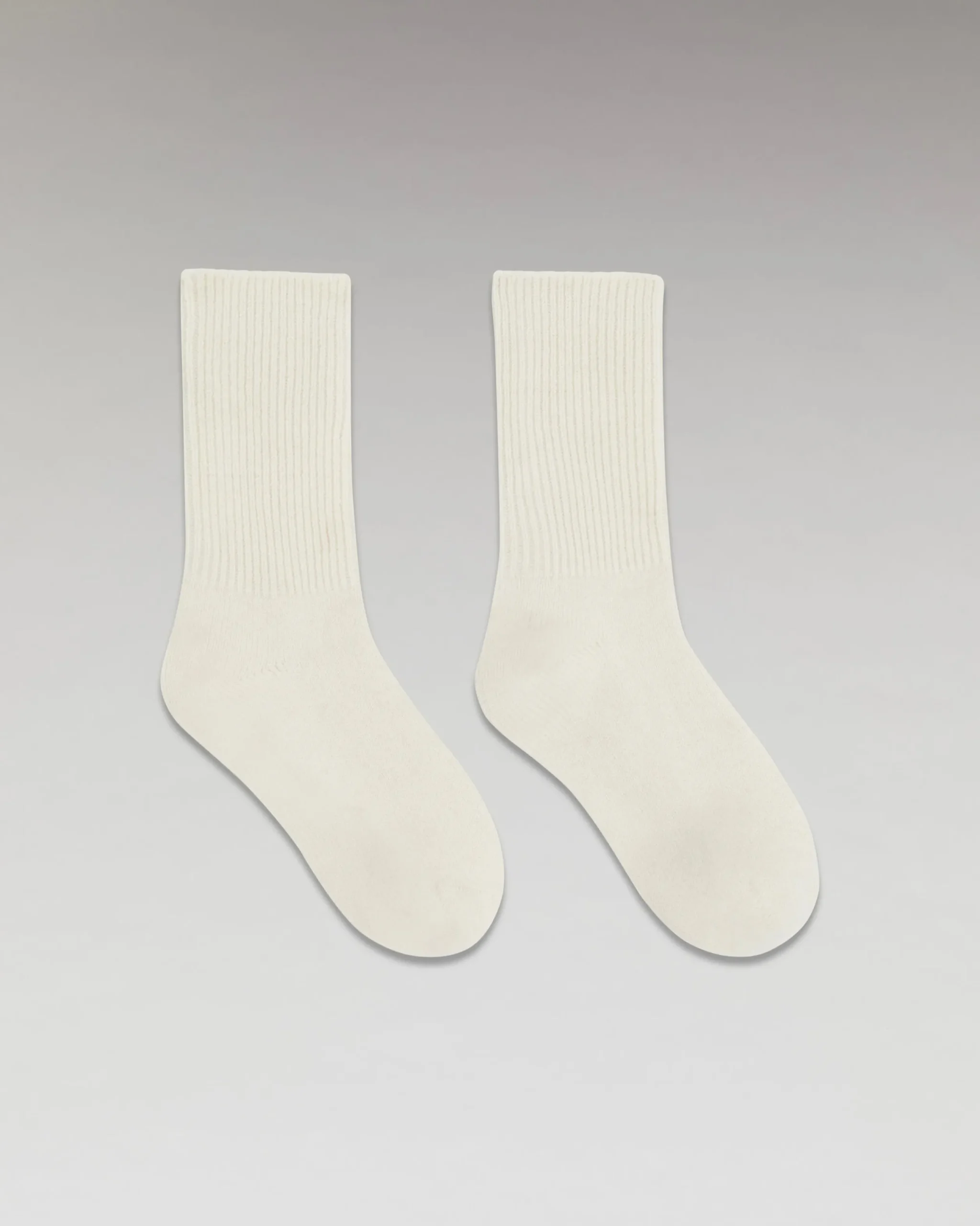 FROM FUTURE Chaussettes Mi-hautes à Côtes Ecru Online