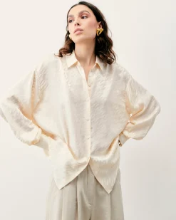 FROM FUTURE Chemise Manches Longues ChampagneJacquard Clearance