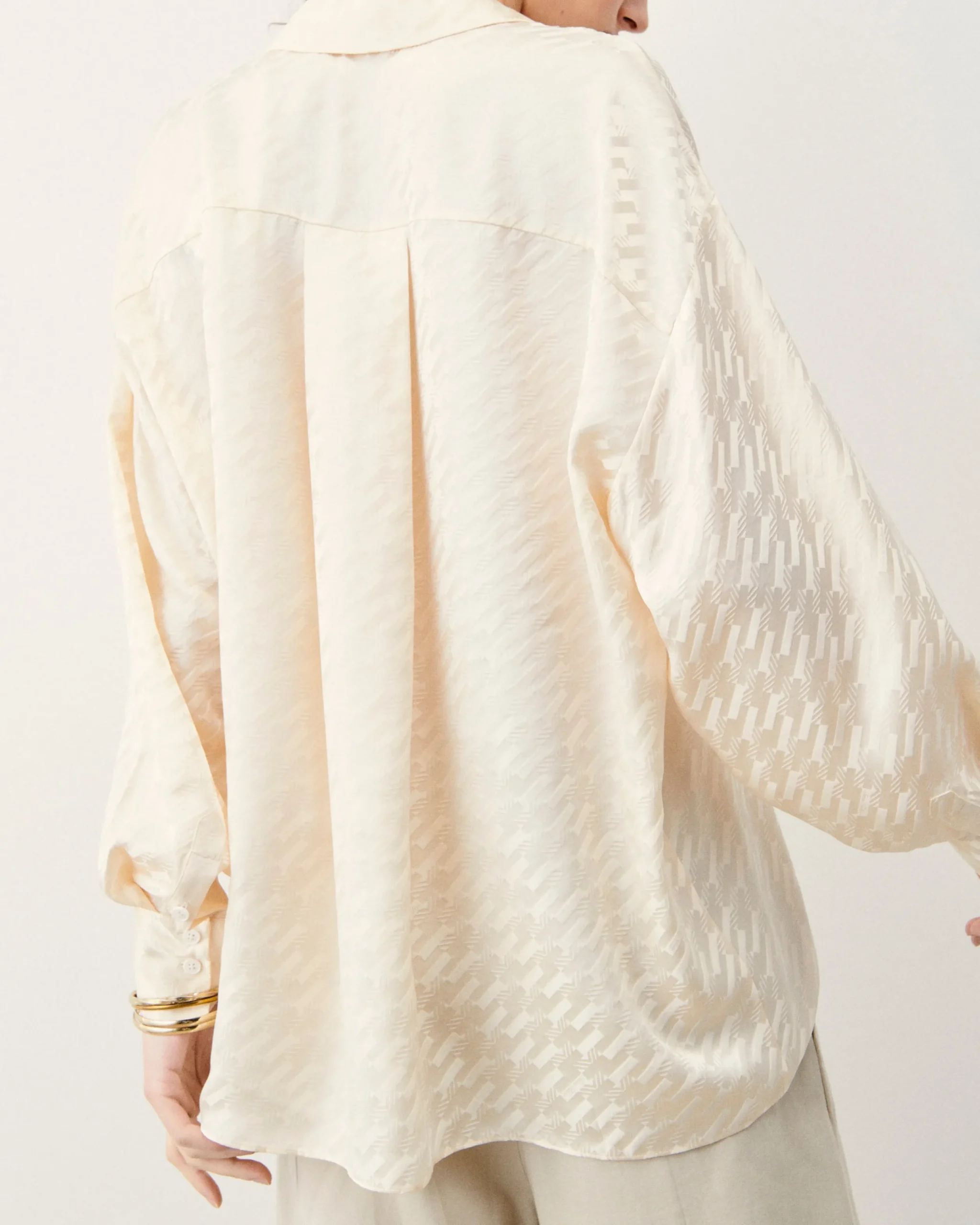 FROM FUTURE Chemise Manches Longues ChampagneJacquard Clearance
