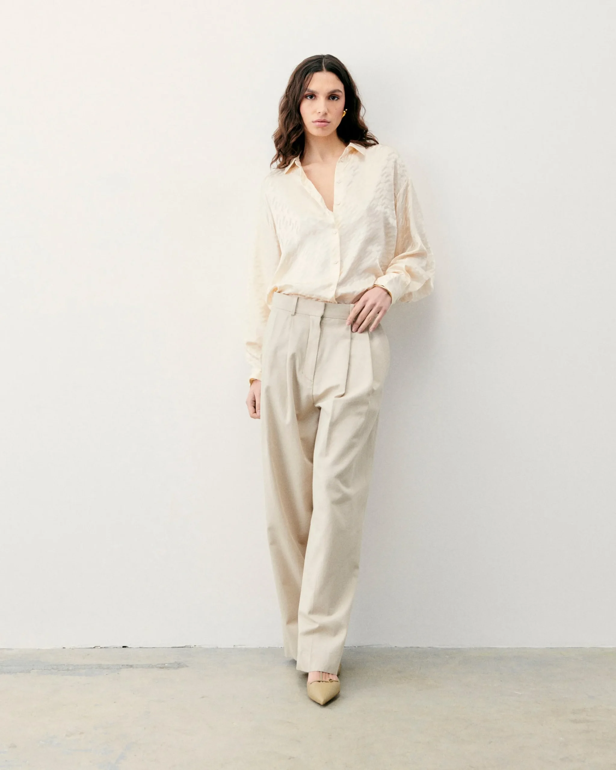 FROM FUTURE Chemise Manches Longues ChampagneJacquard Clearance