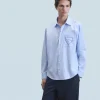FROM FUTURE Chemise Manches Longues Coeur MultiRayuresBleuClair Online