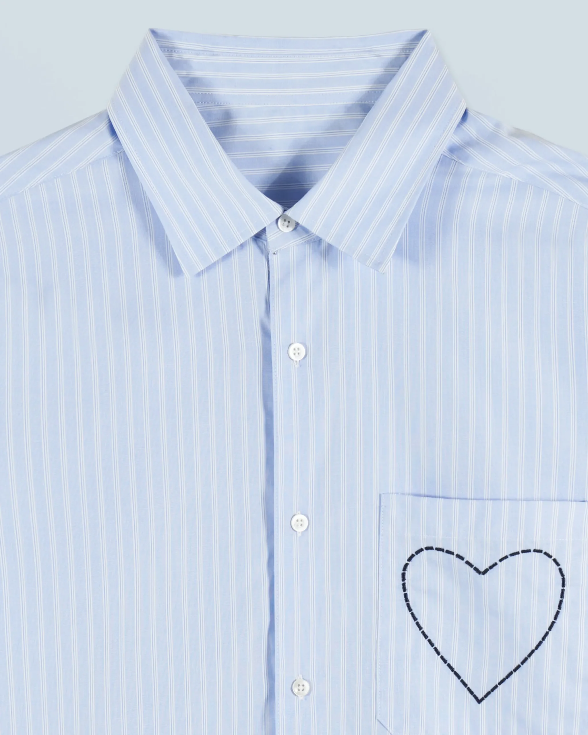 FROM FUTURE Chemise Manches Longues Coeur MultiRayuresBleuClair Online