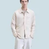 FROM FUTURE Chemise Manches Longues Poche Sable Sale