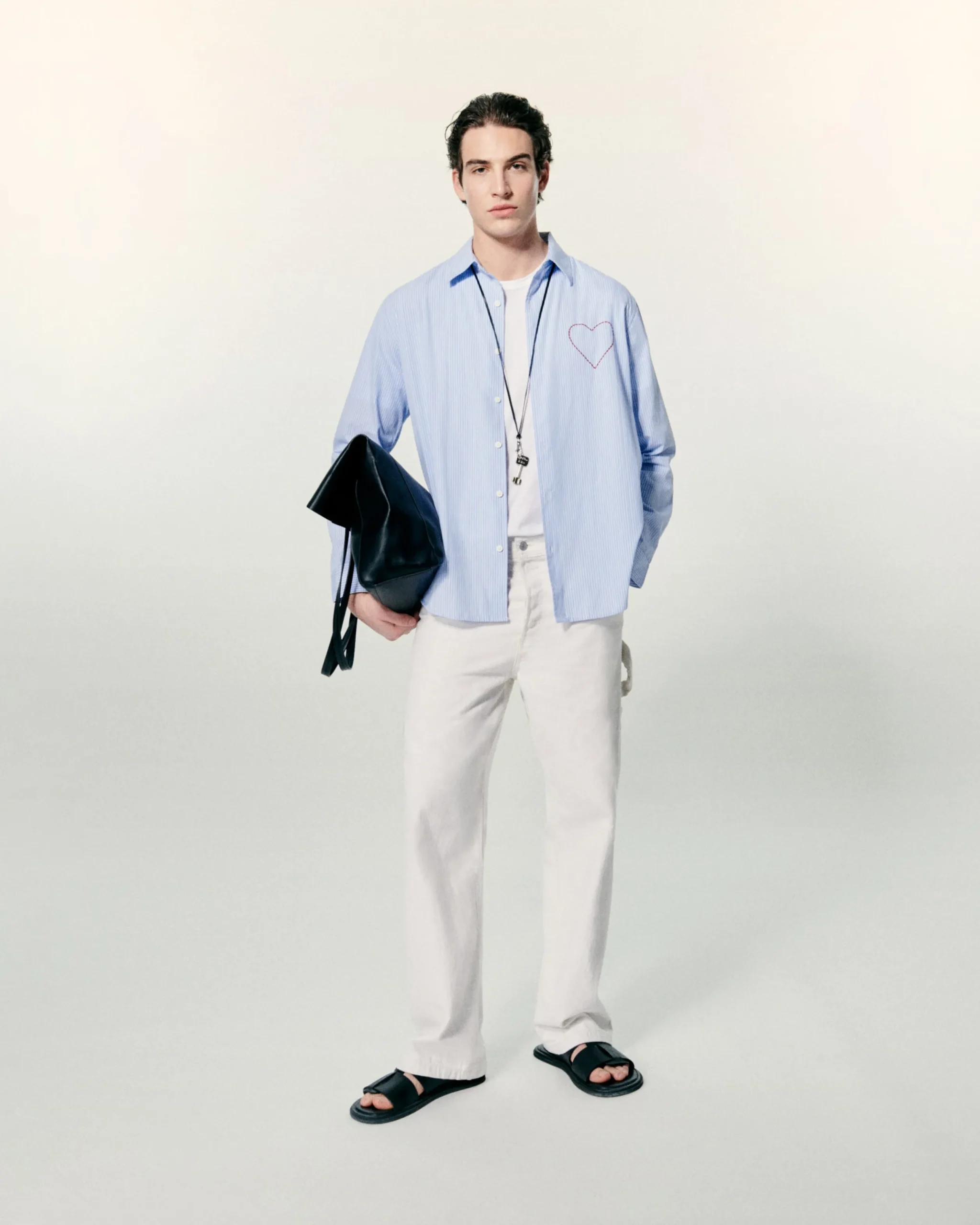 FROM FUTURE Chemise Manches Longues Popeline BleuRayé Online
