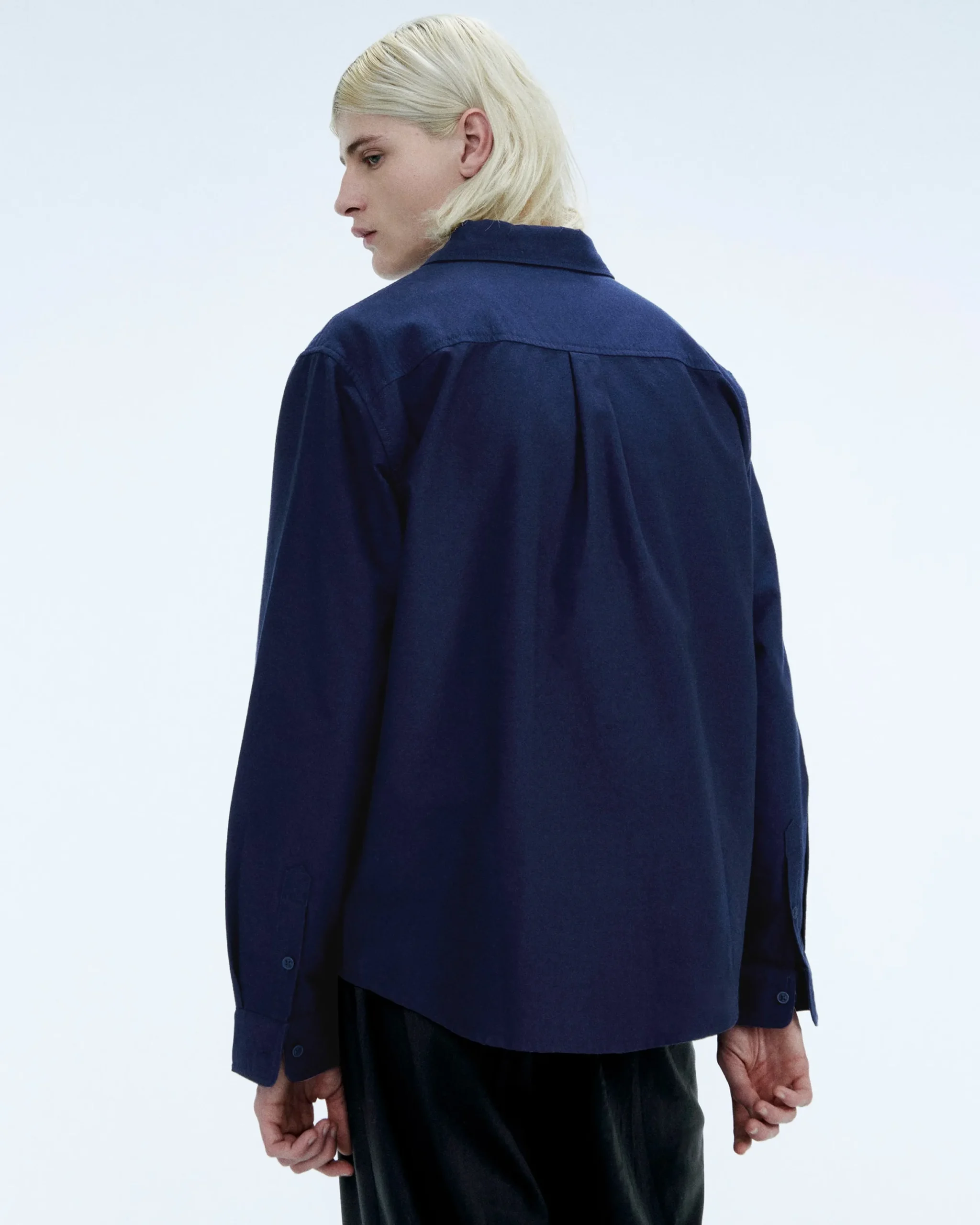 FROM FUTURE Chemise Manches Longues Popeline Navy Online