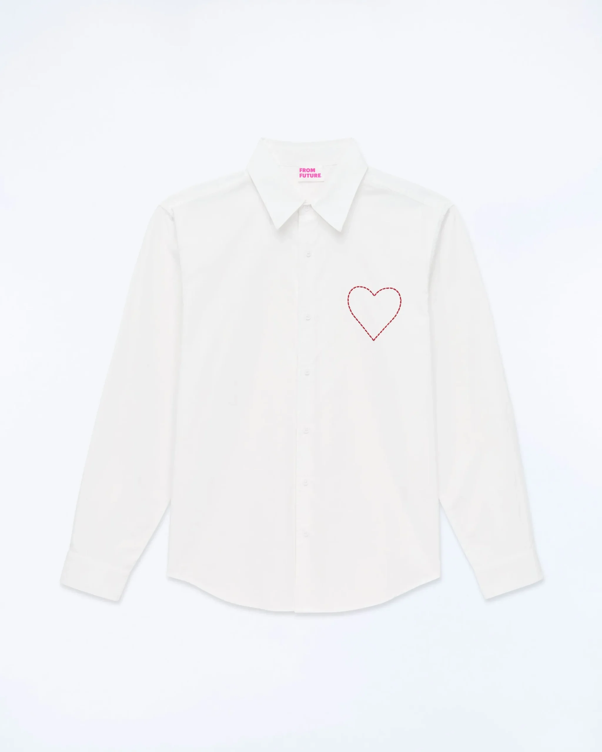 FROM FUTURE Chemise Manches Longues Popeline Blanc Discount