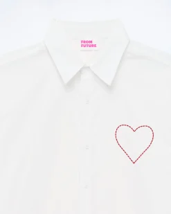 FROM FUTURE Chemise Manches Longues Popeline Blanc Discount