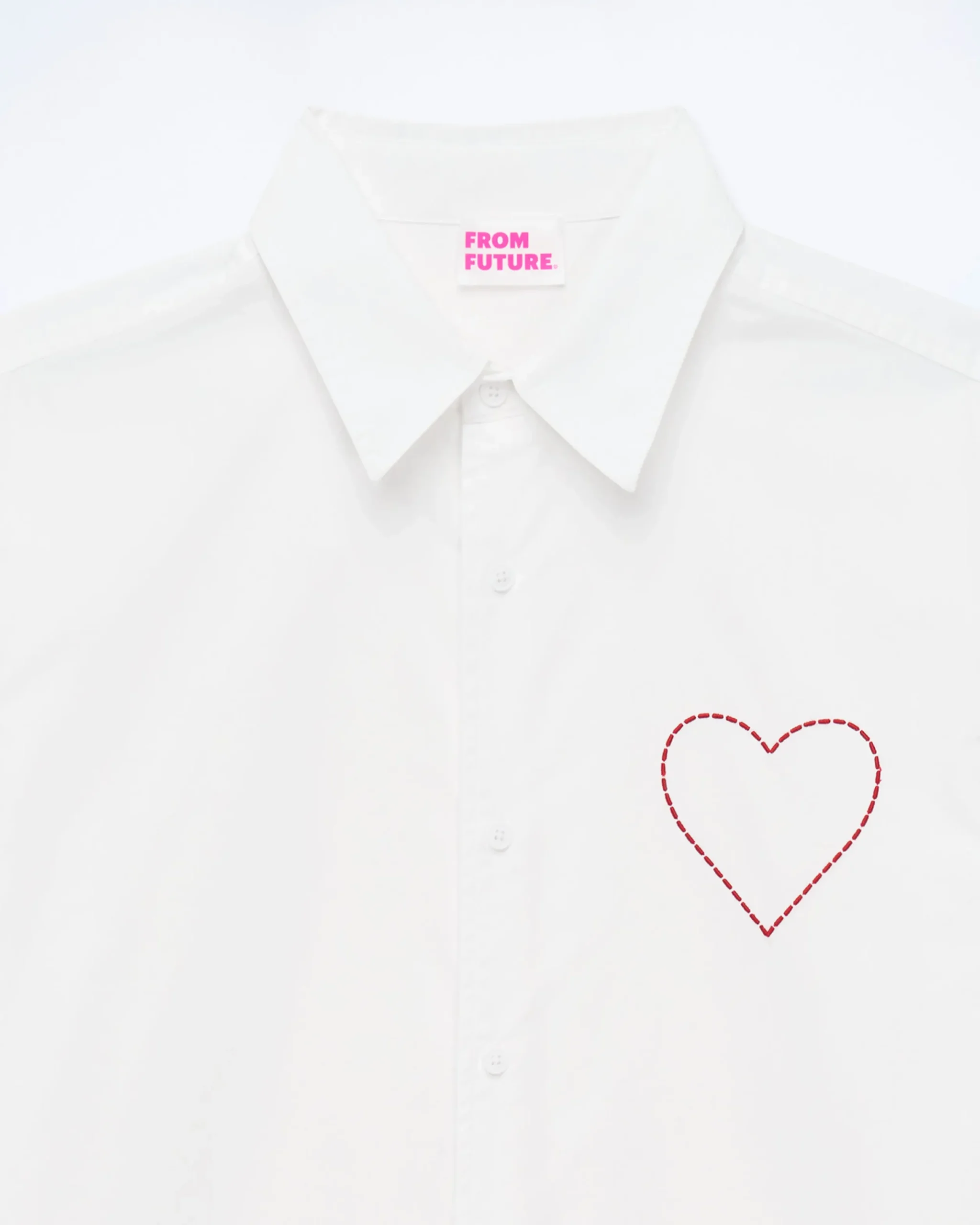 FROM FUTURE Chemise Manches Longues Popeline Blanc Discount