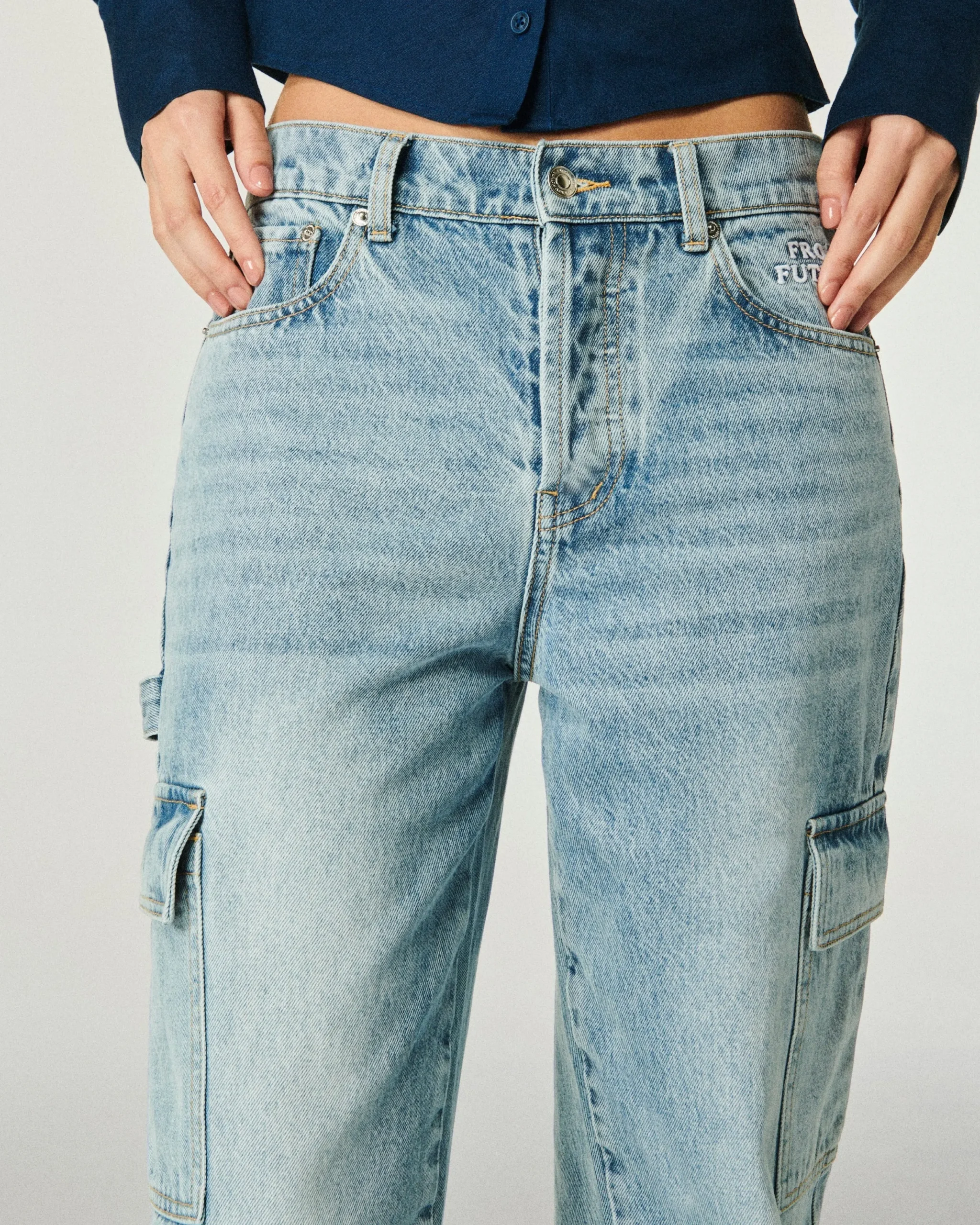 FROM FUTURE Jean Large BleuClair Discount