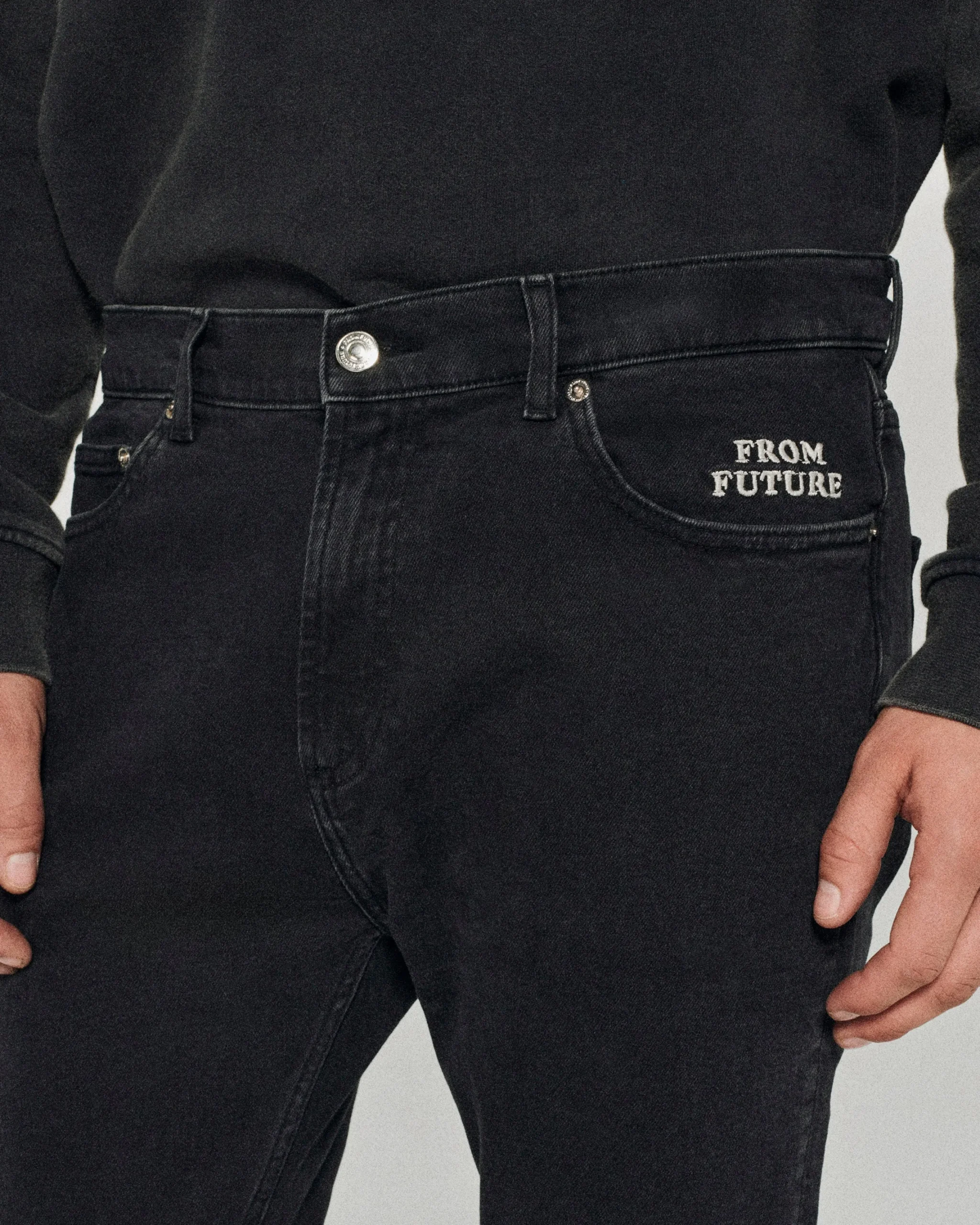 FROM FUTURE Jean Skinny John WashedBlack Clearance