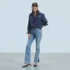 FROM FUTURE Joe Jean Bootcut Fente BleuClair New