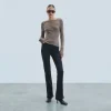 FROM FUTURE Joe Jean Bootcut Fente Noir Flash Sale