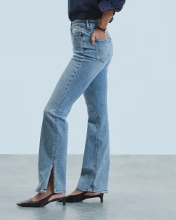 FROM FUTURE Joe Jean Bootcut Fente BleuClair New