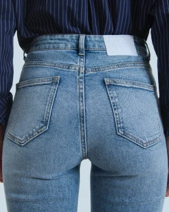 FROM FUTURE Joe Jean Bootcut Fente BleuClair New