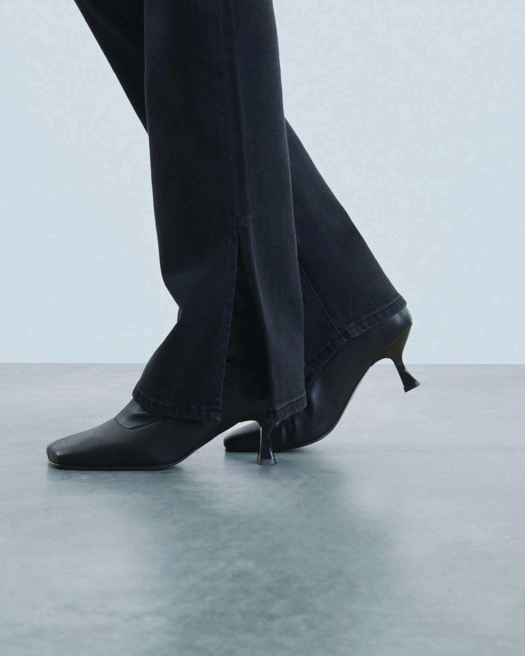 FROM FUTURE Joe Jean Bootcut Fente Noir Flash Sale