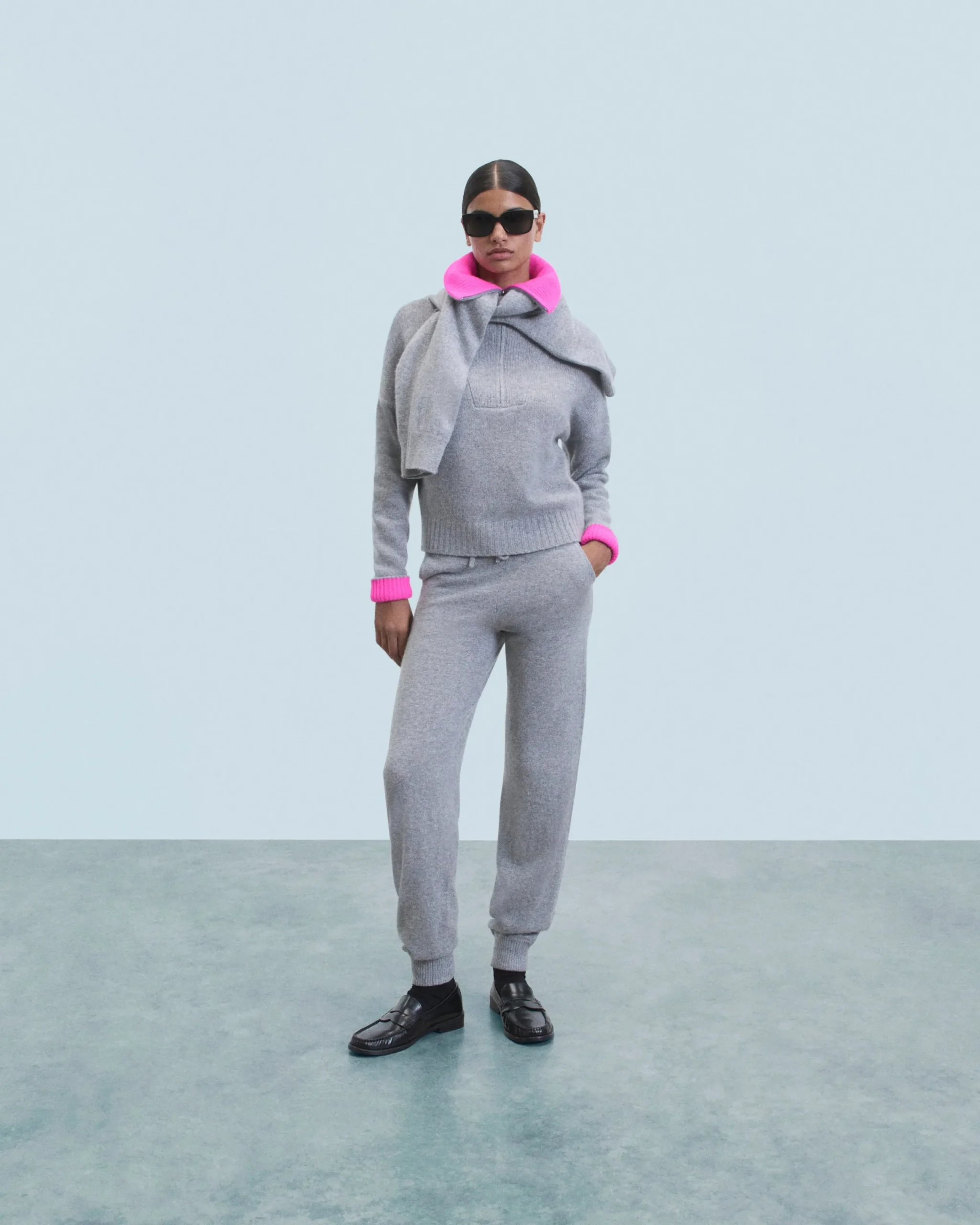 FROM FUTURE Jogging Droit Basique GrisChinéFoncé Best