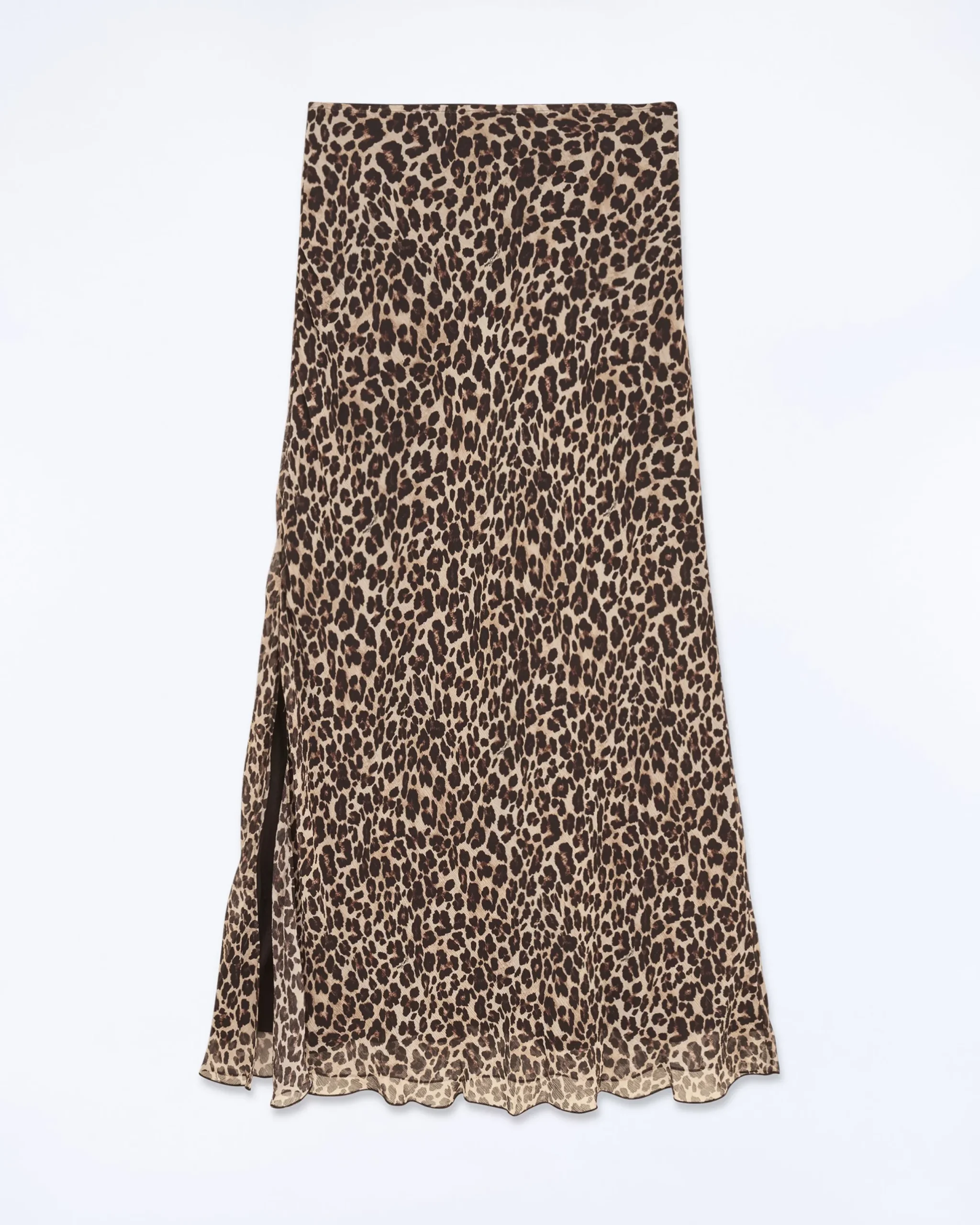 FROM FUTURE Jupe Mi Longue Mousseline WinterLeopard Best