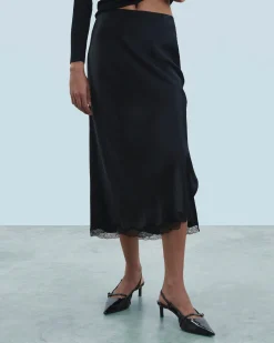 FROM FUTURE Jupe Mi-longue Noir Best Sale