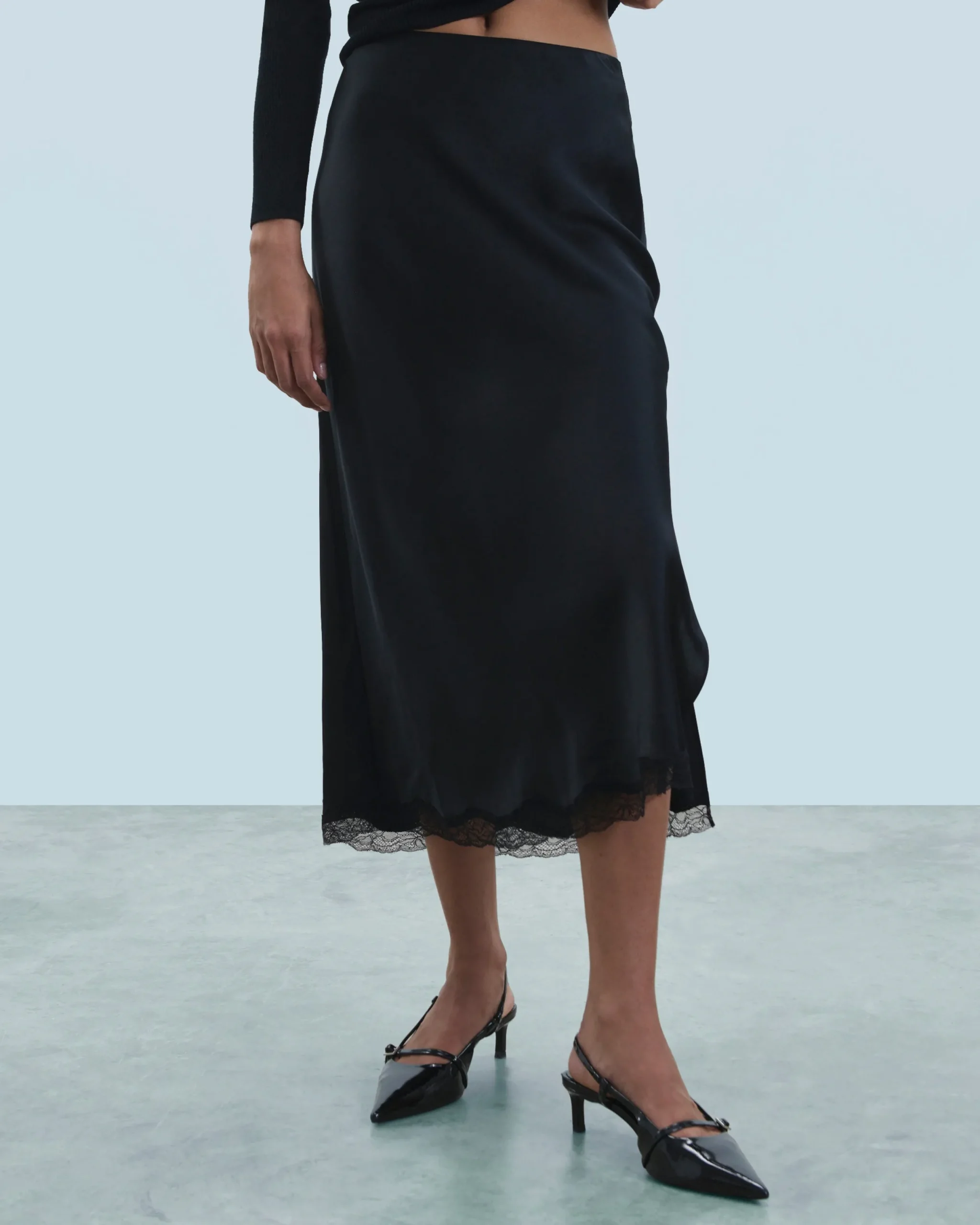 FROM FUTURE Jupe Mi-longue Noir Best Sale