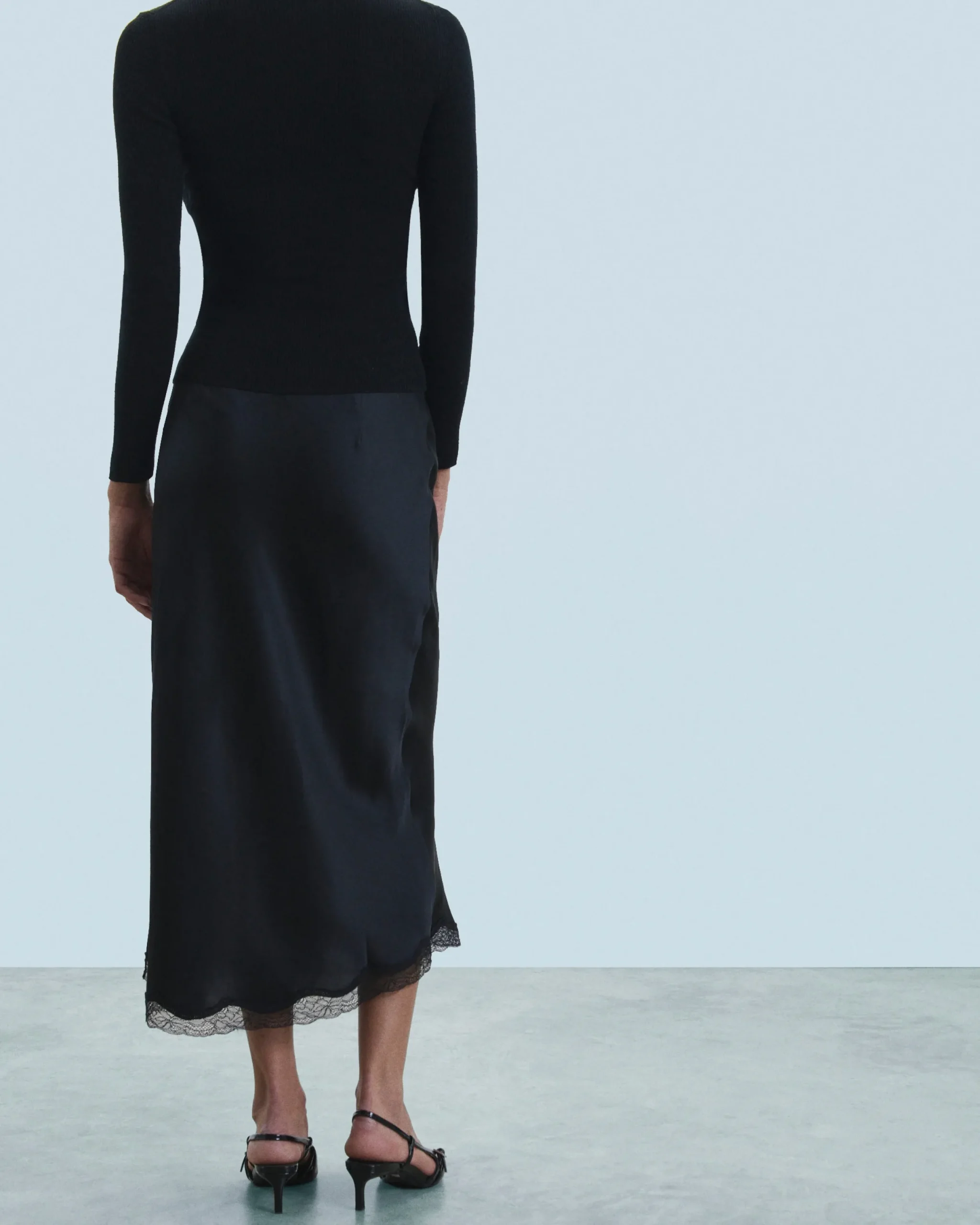 FROM FUTURE Jupe Mi-longue Noir Best Sale