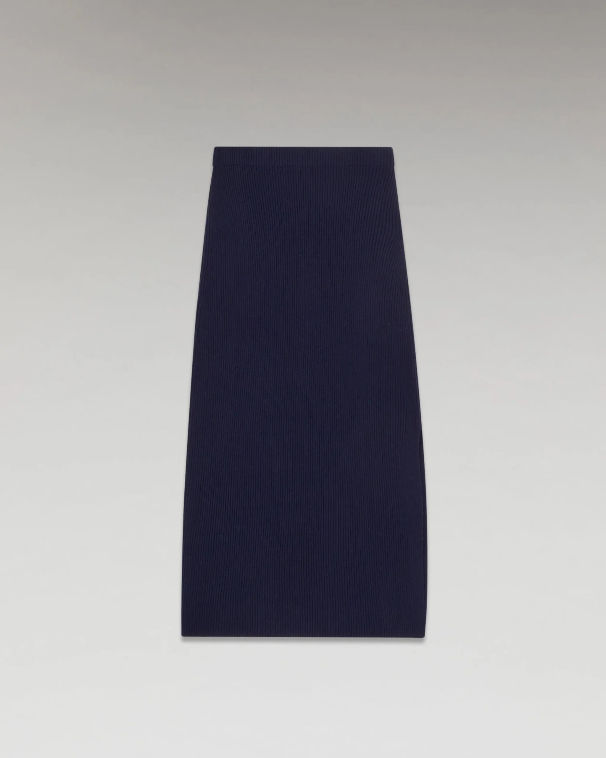 FROM FUTURE Jupe Mi-Longue à Côtes Fendue Navy Fashion