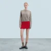 FROM FUTURE Jupe Mini en Cachemire Brossé HotRed Outlet