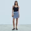 FROM FUTURE Jupe Mini Rayée FairyBlue Clearance