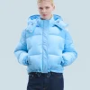 FROM FUTURE Outerwear Doudoune Craquelée BabyBlue Cheap