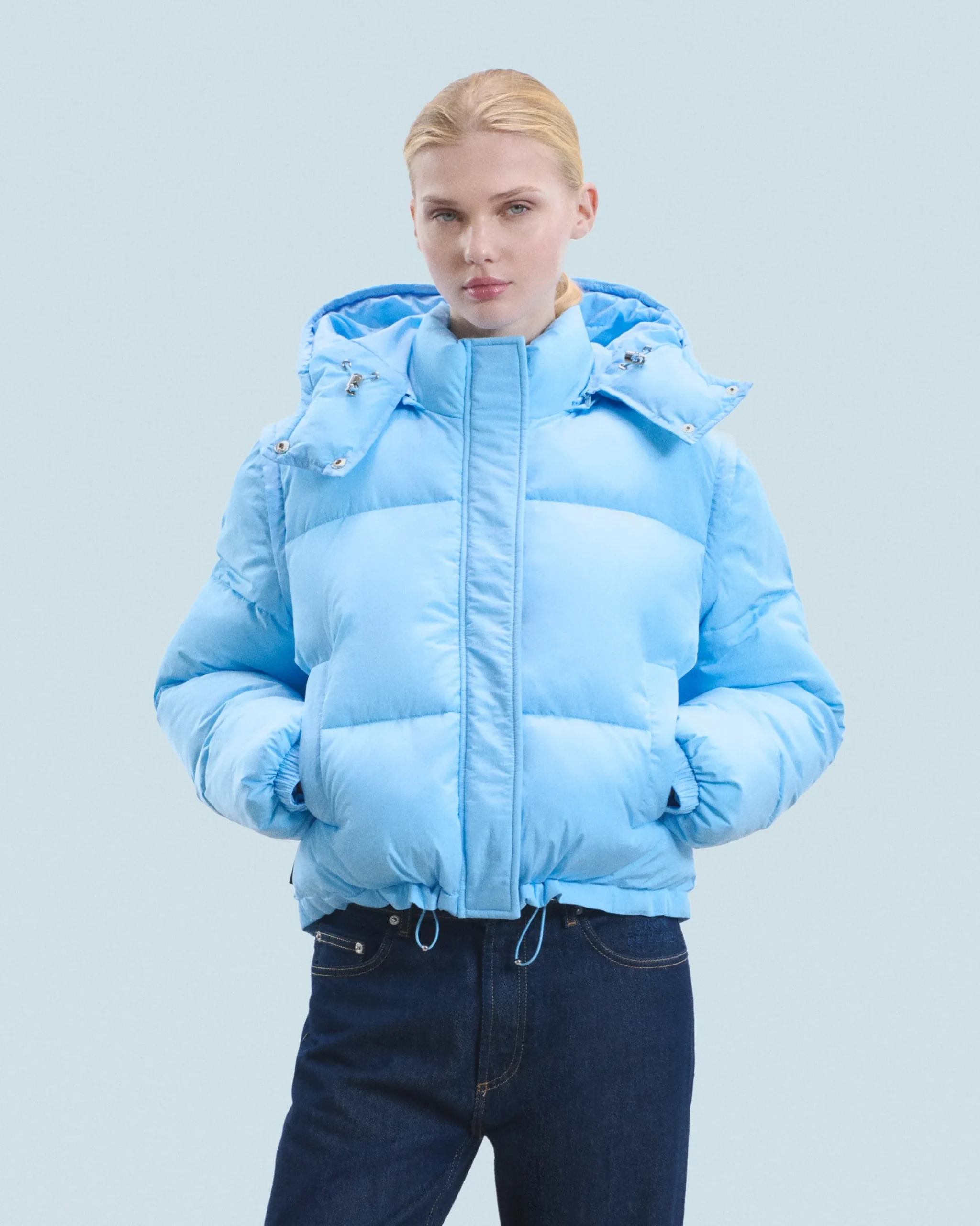 FROM FUTURE Outerwear Doudoune Craquelée BabyBlue Cheap