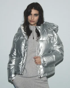 FROM FUTURE Outerwear Doudoune Craquelée Silver Clearance