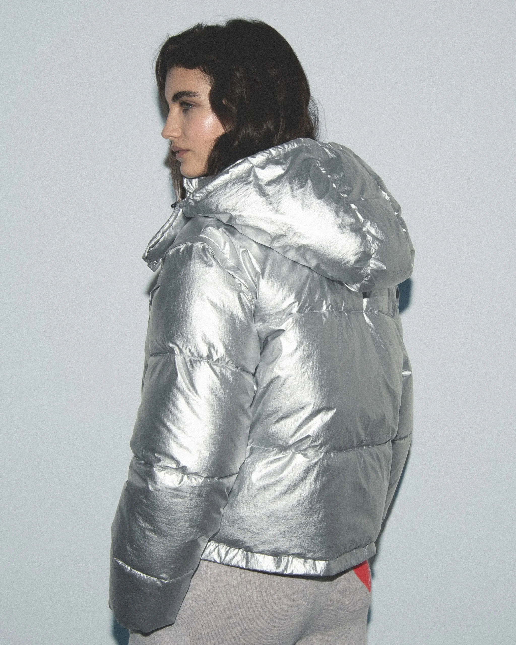 FROM FUTURE Outerwear Doudoune Craquelée Silver Clearance