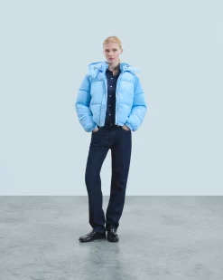 FROM FUTURE Outerwear Doudoune Craquelée BabyBlue Cheap