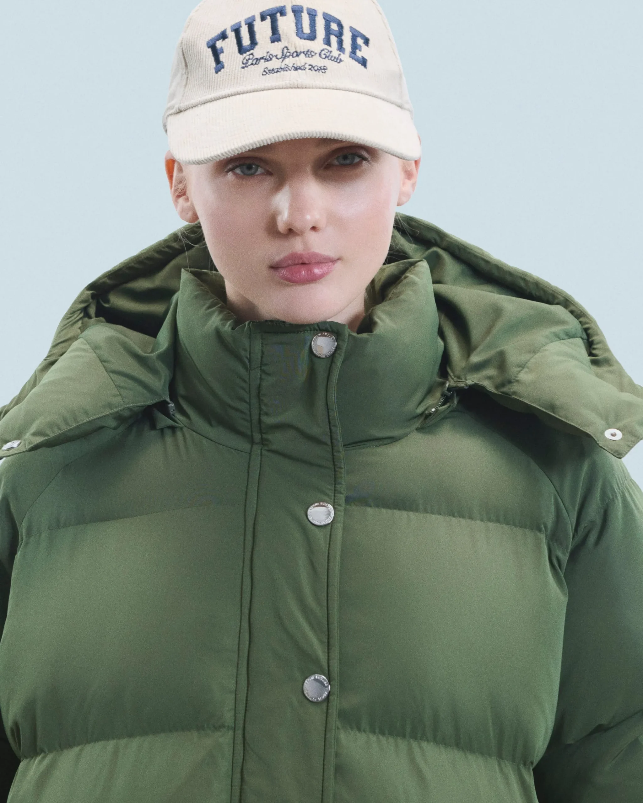 FROM FUTURE Outerwear Doudoune Mi-longue Kaki Best Sale