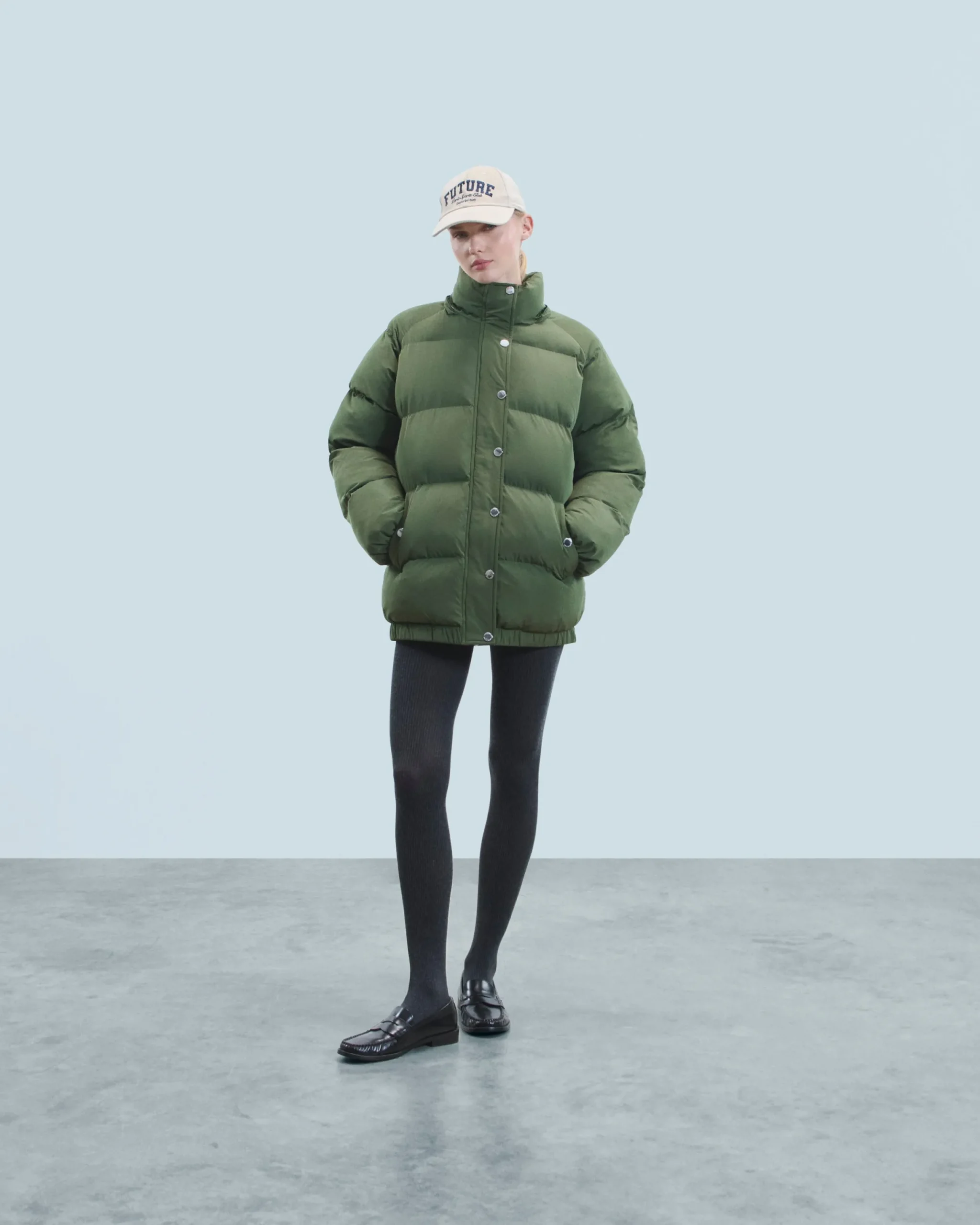 FROM FUTURE Outerwear Doudoune Mi-longue Kaki Best Sale