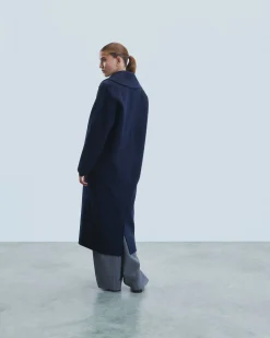 FROM FUTURE Outerwear Manteau Double Boutonnage Navy Outlet