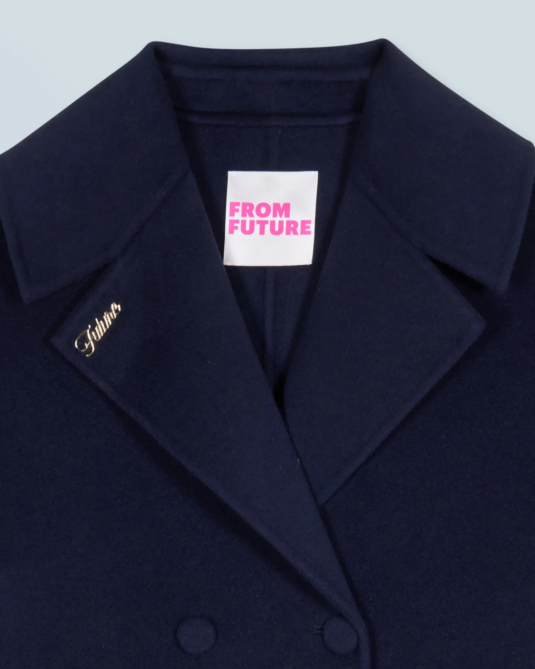 FROM FUTURE Outerwear Manteau Double Boutonnage Navy Outlet