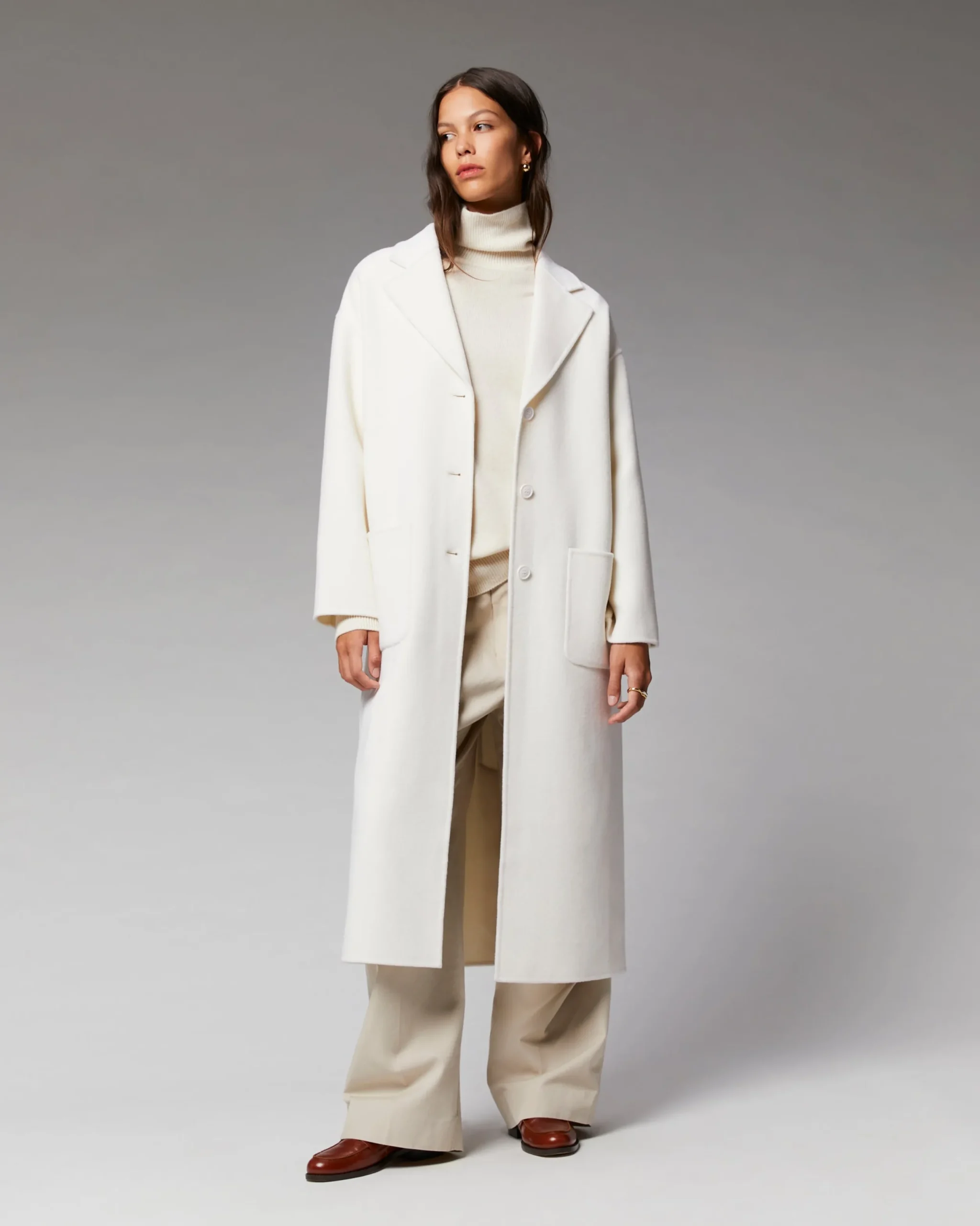 FROM FUTURE Outerwear Manteau Long Double Face Ecru Sale