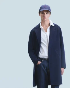 FROM FUTURE Outerwear Manteau Long Double Face Navy Outlet